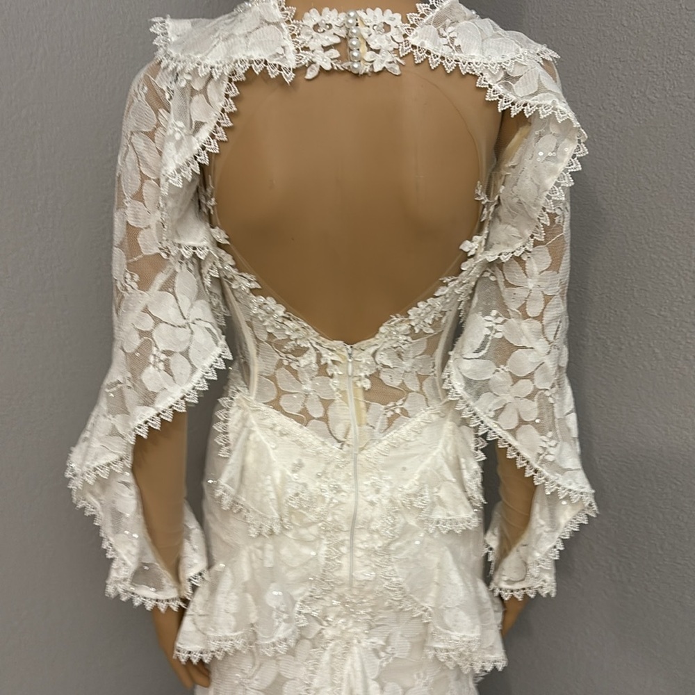 Isabella Talya Wedding Dress Boho size 2 to 4 long sleeves lace - Picture 6 of 16